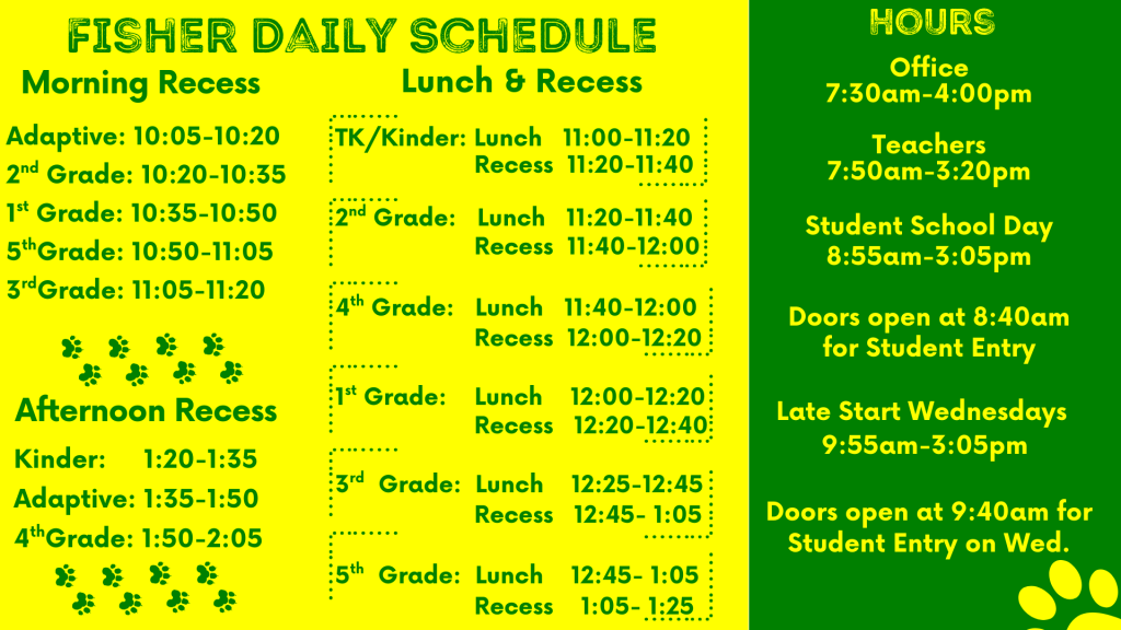 Bell schedule