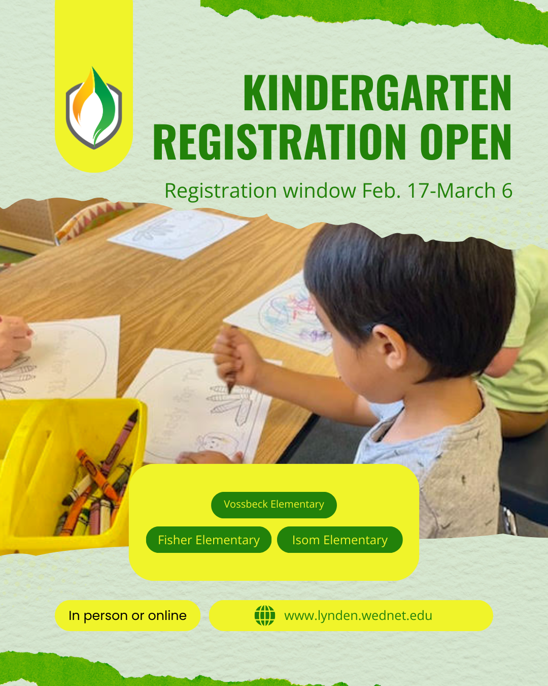 Kindergarten Registration Opens Feb. 17